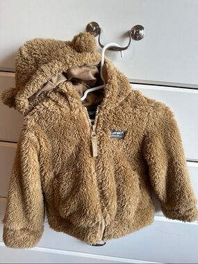 Eddie Bauer Tan Fuzzy Teddy Hooded Jacket for Kids